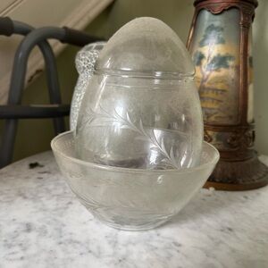 Princess House Clear Glass crystal heritage floral etched set